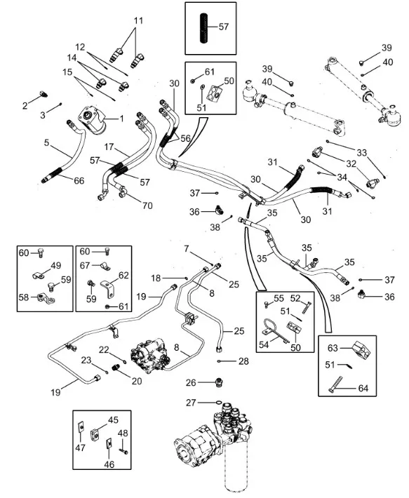 87363326 - Шланг гидравл. 700мм рул. сист. TGT8/Mg.