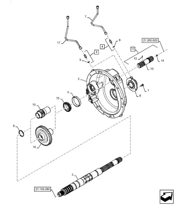 87425385 - Вал входной голый (с тихим ходом) КПП скор. TGT8./Mg.